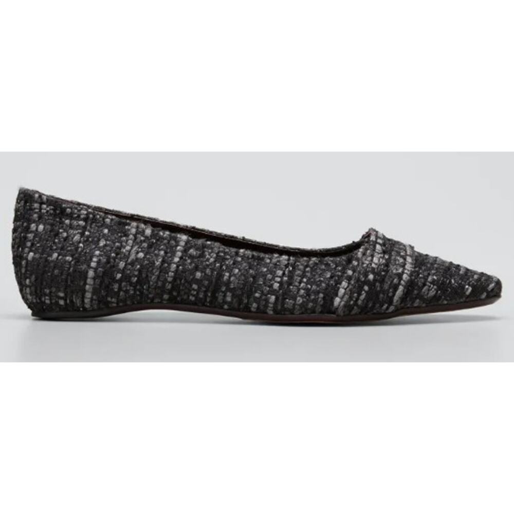 Bougeotte Boucle Fabric Ballerina Flats Gray Black Tweed Womens 40 / US 10